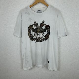 DUPPIES ダッピーズ Tシャツ グラフィックプリント 半袖 ホワイト Lサイズ メンズ 古着 ストリート(Tシャツ/カットソー(半袖/袖なし))