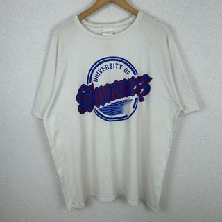 スワッガー(SWAGGER)のSWAGGER スワッガー Tシャツ カレッジロゴ ラグラン 半袖 ホワイト Lサイズ メンズ 古着 ストリート オーバーサイズ(Tシャツ/カットソー(半袖/袖なし))