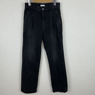 FRAY I.D - FRAY I.D フレイアイディー デニムパンツ ジーンズ ブラックデニム タック テーパード ブラック 0サイズ レディース 古着 モード