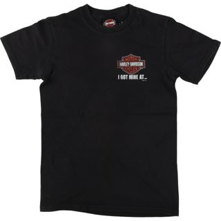 古着 BIKER BUILT Harley-Davidson ハーレーダビッドソン モーターサイクル バイクTシャツ レディースS相当 /eaa561322(Tシャツ(半袖/袖なし))