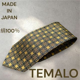 TEMALO 高級ネクタイ シルク100% 日本製 幾何学模様 上品ビジネス(ネクタイ)