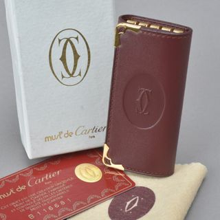 カルティエ(Cartier)の新品◇カルティエ 4連キーケース マストライン カーフレザー ボルドー 箱付き(キーホルダー)