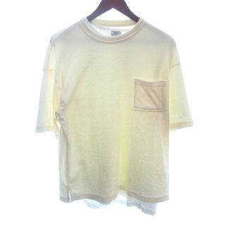 コーエン(coen)のコーエン カットソー Tシャツ クルーネック ワッフル地 レイヤード 半袖 黄色(Tシャツ/カットソー(半袖/袖なし))