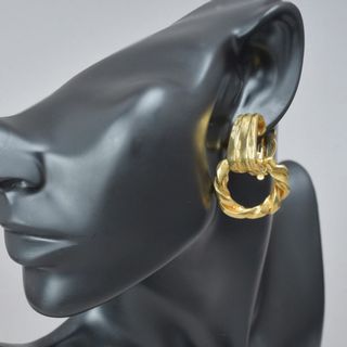 イヴサンローラン(Yves Saint Laurent)の美品◇イヴ・サンローラン YSL ツイストフープ イヤリング ゴールド GP(イヤリング)