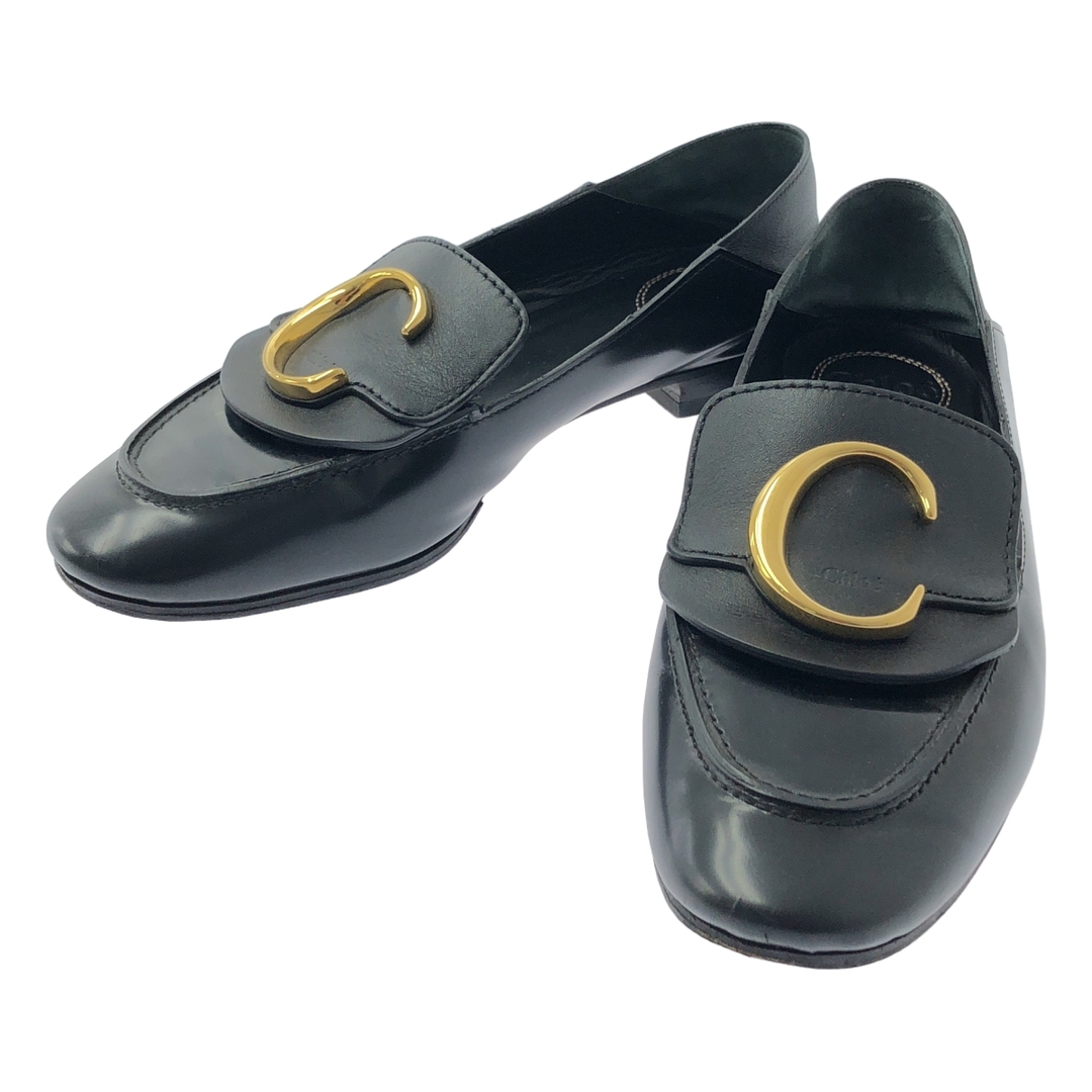 Chloe(クロエ)のChloe / クロエ | Cロゴ 2way フラット パンプス  / CH32133A | 36 1/2 | ブラック/ゴールド | レディース レディースの靴/シューズ(ハイヒール/パンプス)の商品写真