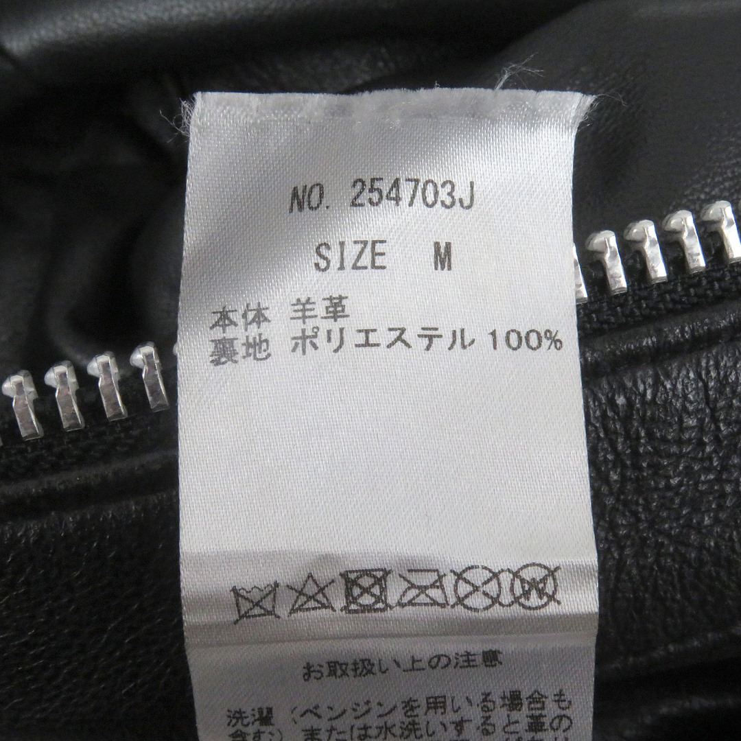 極美品□JACK ROSE ジャックローズ 254703J 羊革 シングル スタンドカラー ライダースジャケット レザージャケット ブラック M 正規品 メンズ メンズのジャケット/アウター(ライダースジャケット)の商品写真