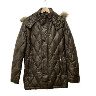 JOSEPH HOMME(ジョセフオム) ダウンコート サイズ48 XL メンズ - ダークブラウン 長袖/ファー/フード着脱可/ファー着脱可/ジップアップ/冬(その他)