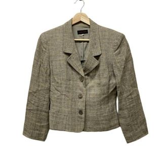 YOSHIE INABA(ヨシエイナバ) ジャケット サイズ9 M レディース美品  - グレー×ベージュ 長袖/春/秋 リネン、シルク(その他)