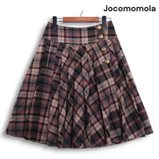 ホコモモラ(Jocomomola)のJocomomola ホコモモラ シビラ 秋冬 ウール100%♪ チェック ラップ プリーツ スカート Sz.40 レディース(その他)