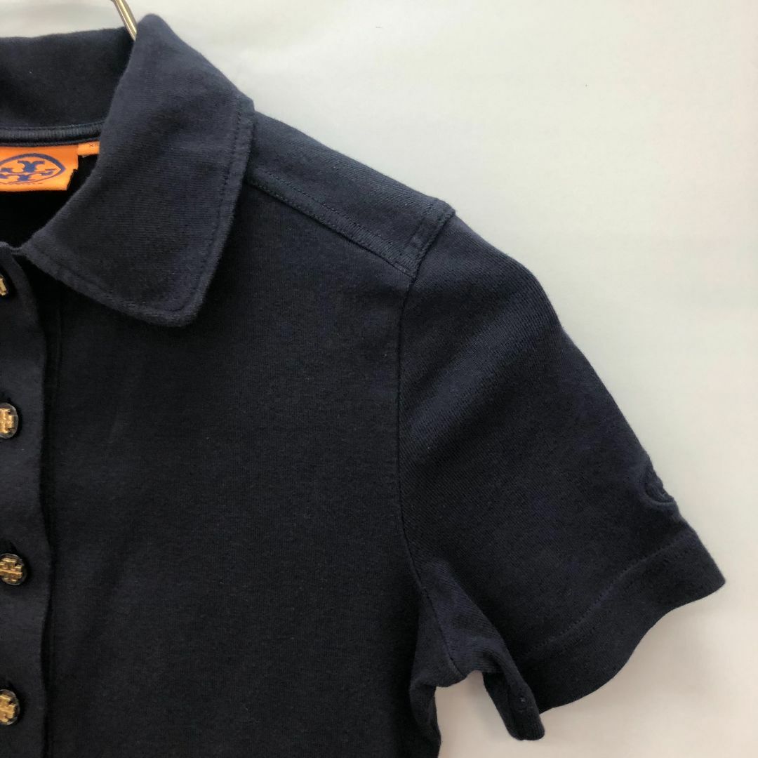 TORY BURCH シルクフロント ポロシャツ トリーバーチ