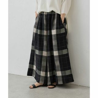 美品　ビアズリー　リネンチェックパンツ