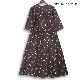 ナチュラルクチュール(natural couture)の22AW★ NATURAL COUTURE ナチュラルクチュール 通年 オリジナル三日月柄♪ Aライン ワンピース Sz.F レディース(その他)