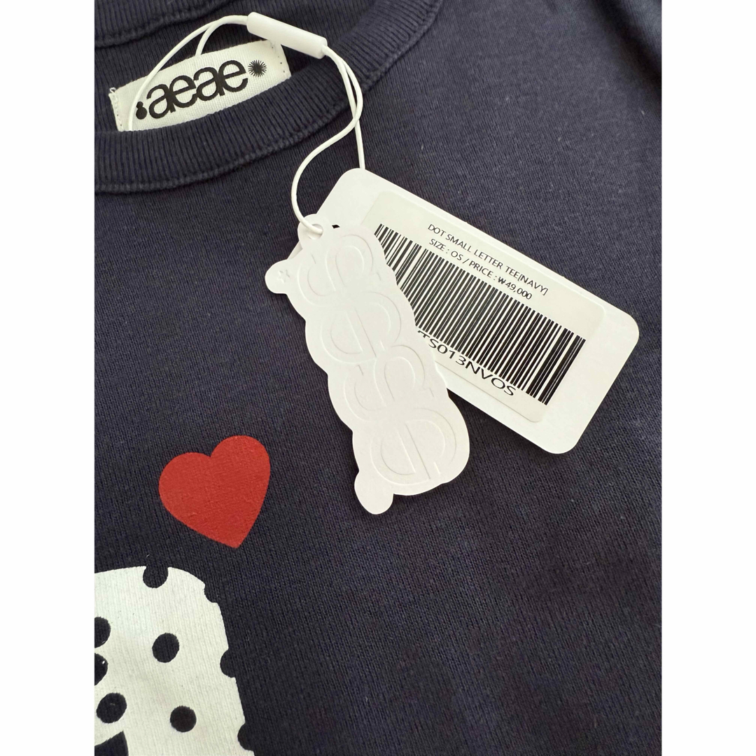 aeae ハートロゴTシャツ　ネイビー レディースのトップス(Tシャツ(半袖/袖なし))の商品写真