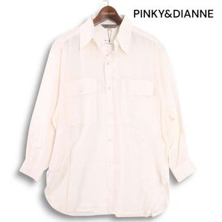 ピンキーアンドダイアン(Pinky&Dianne)の未使用★ PINKY&DIANNE ピンキー＆ダイアン 春夏★ 絹100％ シルク 長袖 ワーク シャツ ブラウス Sz.A レディース 日本製(シャツ/ブラウス(長袖/七分))