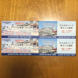 ひらかたパーク　入園　プール入場券付き　2枚(遊園地/テーマパーク)