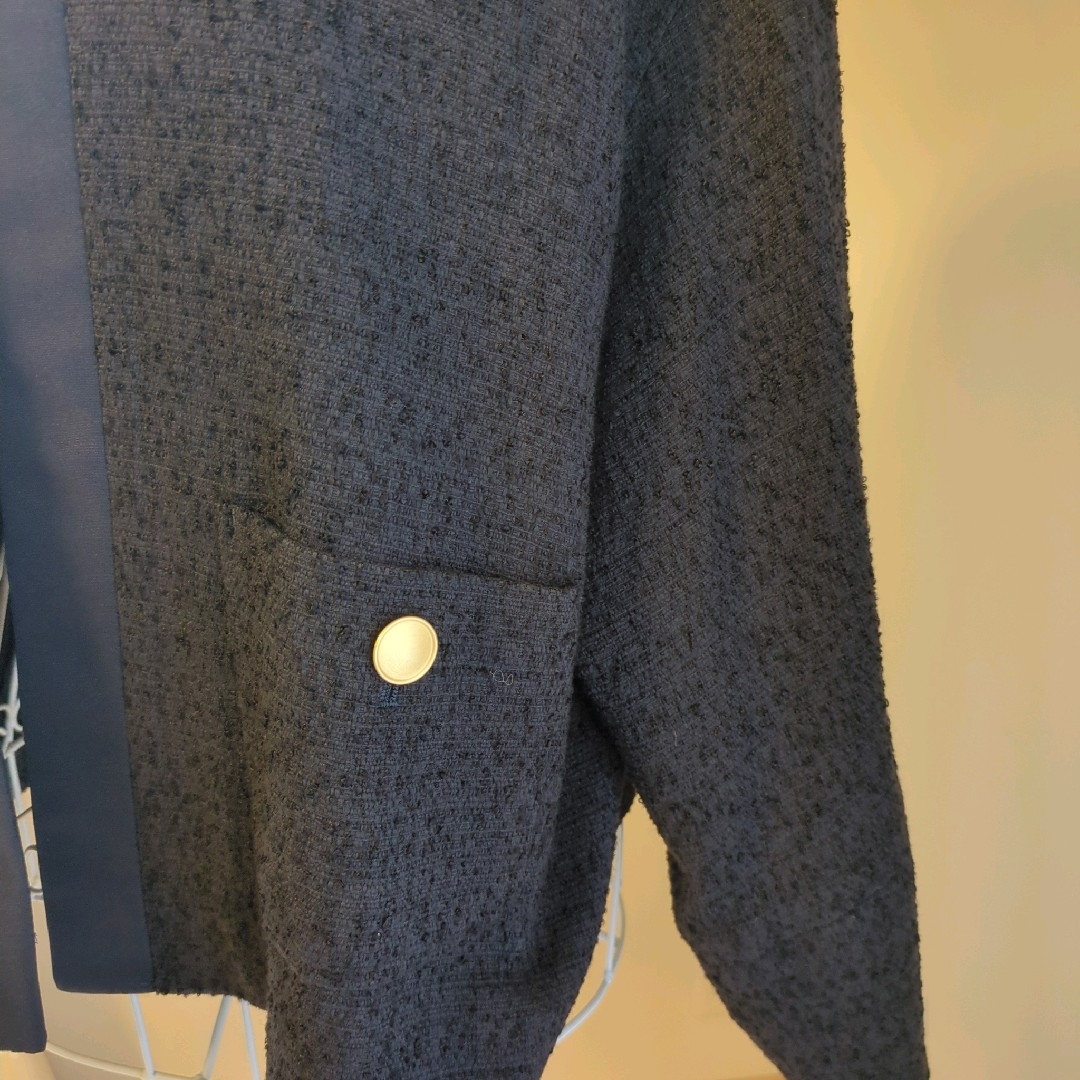 PISANO(ピサーノ)の【美品】PISANO　ピサーノ　セットアップ　セレモニー　ネイビー　LL レディースのフォーマル/ドレス(スーツ)の商品写真