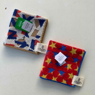 ヴィヴィアンウエストウッド(Vivienne Westwood)のタグ付き☆タオルハンカチ2枚セット ヴィヴィアンウエストウッド　V22(ハンカチ)