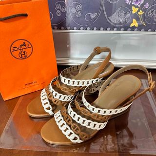 HERMES - エルメス　シェーヌダンクル　ロマンツァ　サンダル　バックストラップ　37 補修有