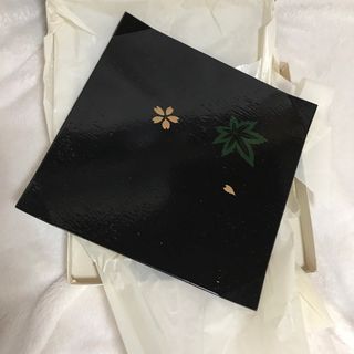 【昭和レトロ】あそべの漆器  吹上盆  青  紅葉(漆芸)