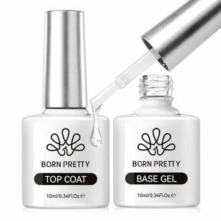 BORN PRETTY ジェルネイル トップコート ベースコート 10ml 2本(ネイルケア)