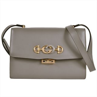 グッチ(GUCCI)のグッチ GUCCI ズゥミ ショルダーバッグ レザー 576388 グレー【中古】(ハンドバッグ)