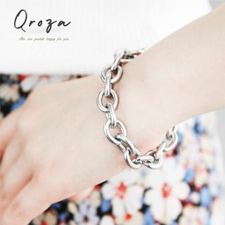 ブレスレット ステンレス シルバー マンテルチェーン 12mm 17cm ◎(ブレスレット/バングル)