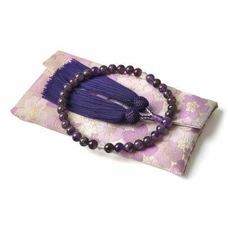 【新着商品】[EsuonHappiness] 数珠 女性用 紫水晶 本水晶 8m
