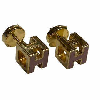 エルメス(HERMES)の【中古】HERMES エルメス Hキューブ ピアス ピンク系 メタル シルバー金具 アクセサリー レディース ブランド ゴールド系 Bランク(ピアス)