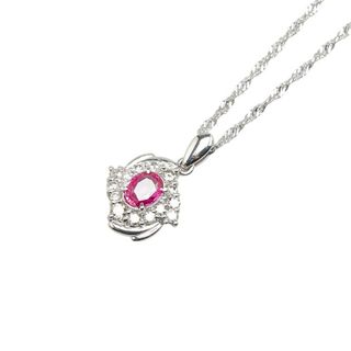 Pt900 プラチナ Pt850 プラチナ ペンダントネックレス ルビー 0.77ct ダイヤ 0.50ct 【240-18163】(ネックレス)