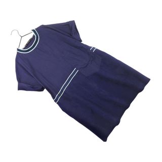 ZARA basic ザラ ベーシック 切替 Tシャツ チュニック ワンピース sizeXS/紺 ■◆ レディース(ミニワンピース)