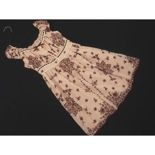 シークレットハニー(Secret Honey)のSecret Honey シークレットハニー 花柄 Aライン ワンピース size2/ピンク ■◆ レディース(ミニワンピース)