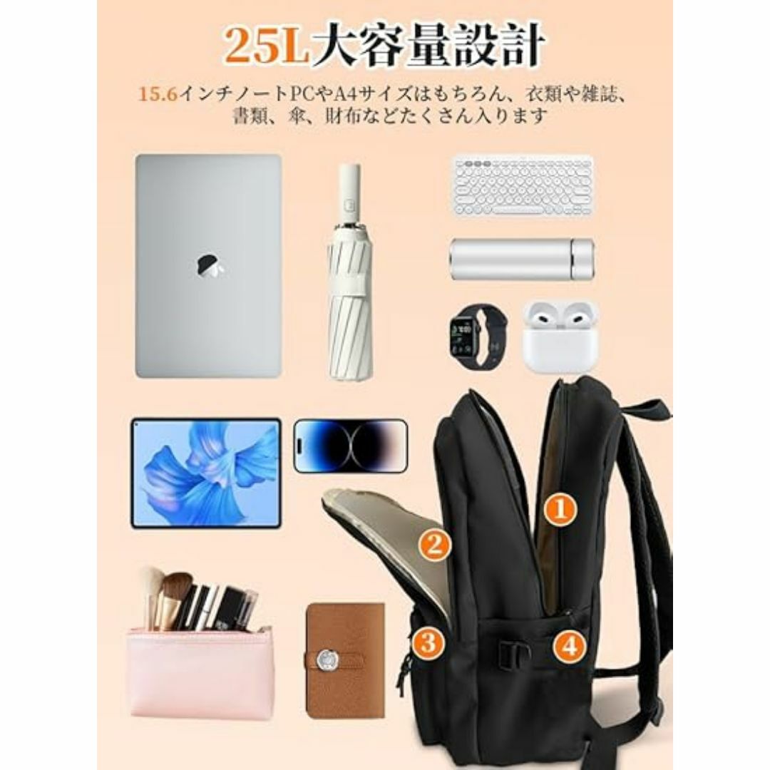 ⚡ ビジネスリュック 大容量 バックパック 15.6インチ PC レディースのバッグ(リュック/バックパック)の商品写真