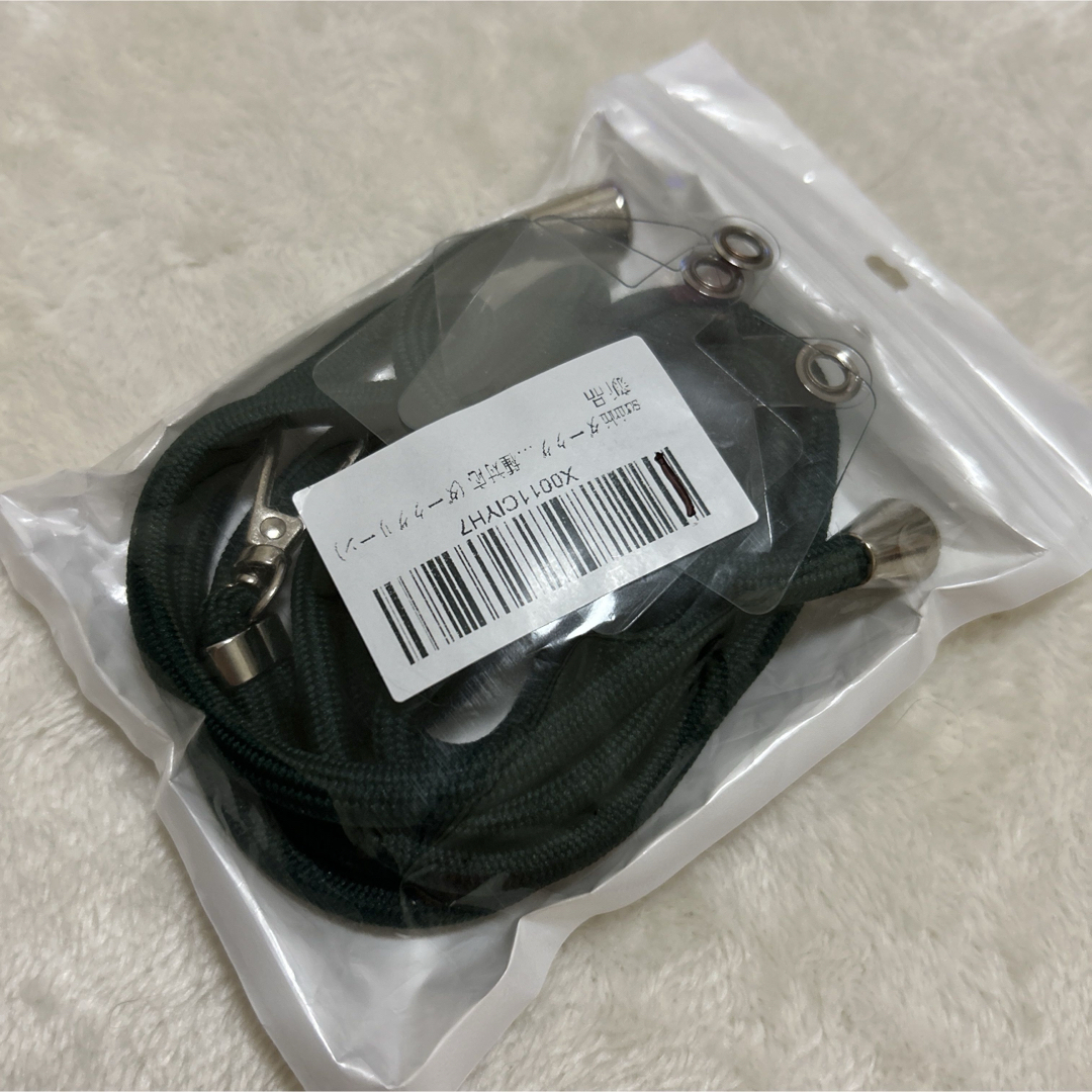 [seninhi] スマホストラップ　ダークグリーン　長さ調節可能 スマホ/家電/カメラのスマホアクセサリー(ネックストラップ)の商品写真