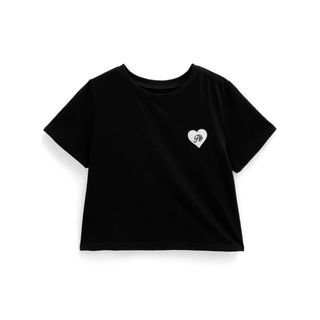 グレイル(GRL)の♡ハートワッペンショート丈Tシャツ♡(Tシャツ(半袖/袖なし))