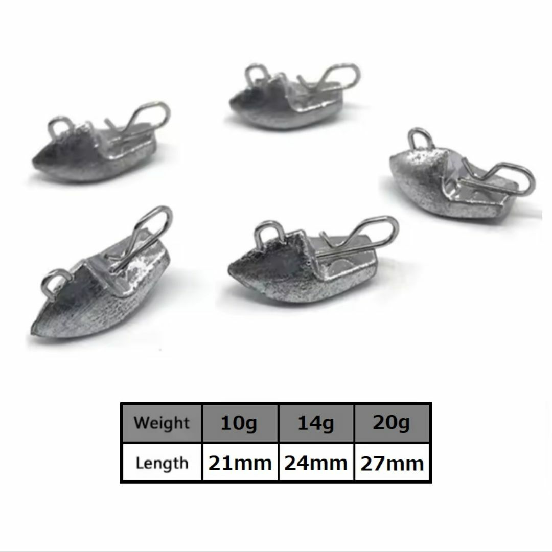 ジョイントシンカー10g 20個 ジグヘッド 根魚 チニング ワーム オモリ スポーツ/アウトドアのフィッシング(ルアー用品)の商品写真