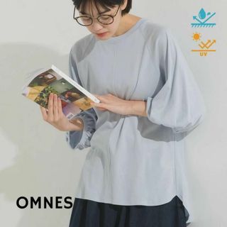 オムネス(OMNES)の【新品】汗じみ防止UV袖ボリューム半袖プルオーバーTシャツ オムネス レディース(Tシャツ(半袖/袖なし))