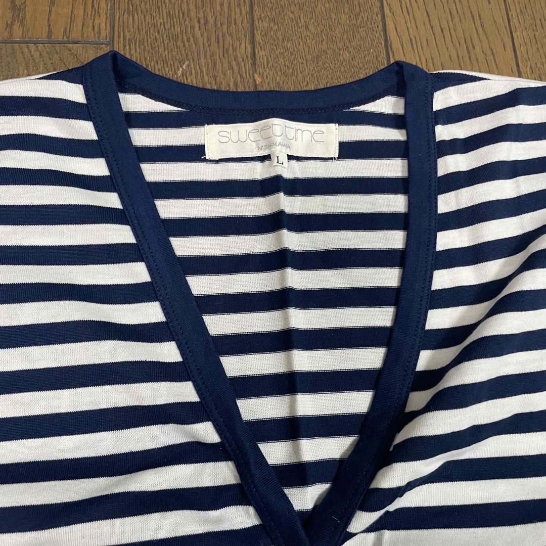 半袖、Tシャツ、羽織、ボーダー レディースのトップス(Tシャツ(半袖/袖なし))の商品写真