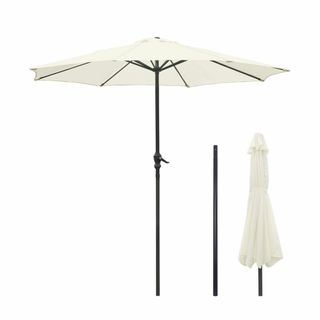 パラソル ガーデンパラソル 270cm uvカット 撥水 鉄製 ハンドル開閉 ビ(その他)