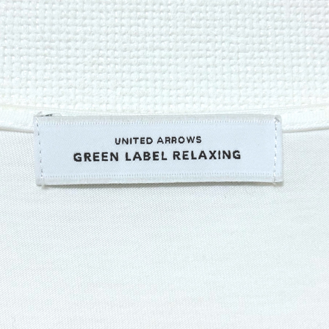 UNITED ARROWS green label relaxing(ユナイテッドアローズグリーンレーベルリラクシング)のグリーンレーベルリラクシング パールビジュー付きシフォンブラウス 半袖 ホワイト レディースのトップス(シャツ/ブラウス(半袖/袖なし))の商品写真
