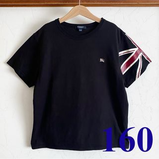 バーバリー(BURBERRY)の美品 バーバリー Tシャツ 160 黒 半袖 ユニオンジャック(Tシャツ/カットソー)