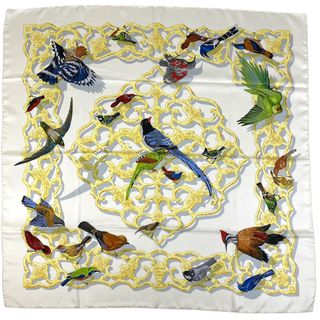 エルメス(HERMES)のエルメス カレ 90 OISEAUX DE L’INDE ET DE L'HIMALAYA レディース 【中古】(バンダナ/スカーフ)