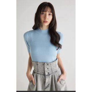 リエンダ(rienda)のリエンダ　2WAY ハーフスリーブ ハイネック ニットトップス(ニット/セーター)