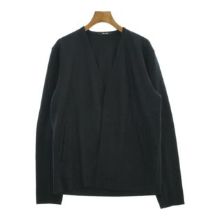 Revenir リブニール カーディガン M 紺 【古着】【中古】【送料無料】(カーディガン)
