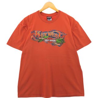 ハーレーダビッドソン(Harley Davidson)の古着 ハーレーダビッドソン Harley-Davidson ピンナップガール モーターサイクル バイクTシャツ メンズXL相当 /eaa557595(Tシャツ/カットソー(半袖/袖なし))