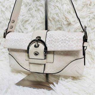 COACH - ★美品★ COACH コーチ アクセサリーポーチ ソーホー シグネチャー 白