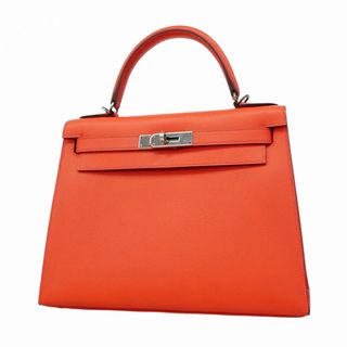 エルメス(HERMES)の【5fc4432-e】エルメス ハンドバッグ ケリー28 ヴォーエプソン ローズジャイプール シルバー金具 T刻印【中古】レディース(ハンドバッグ)