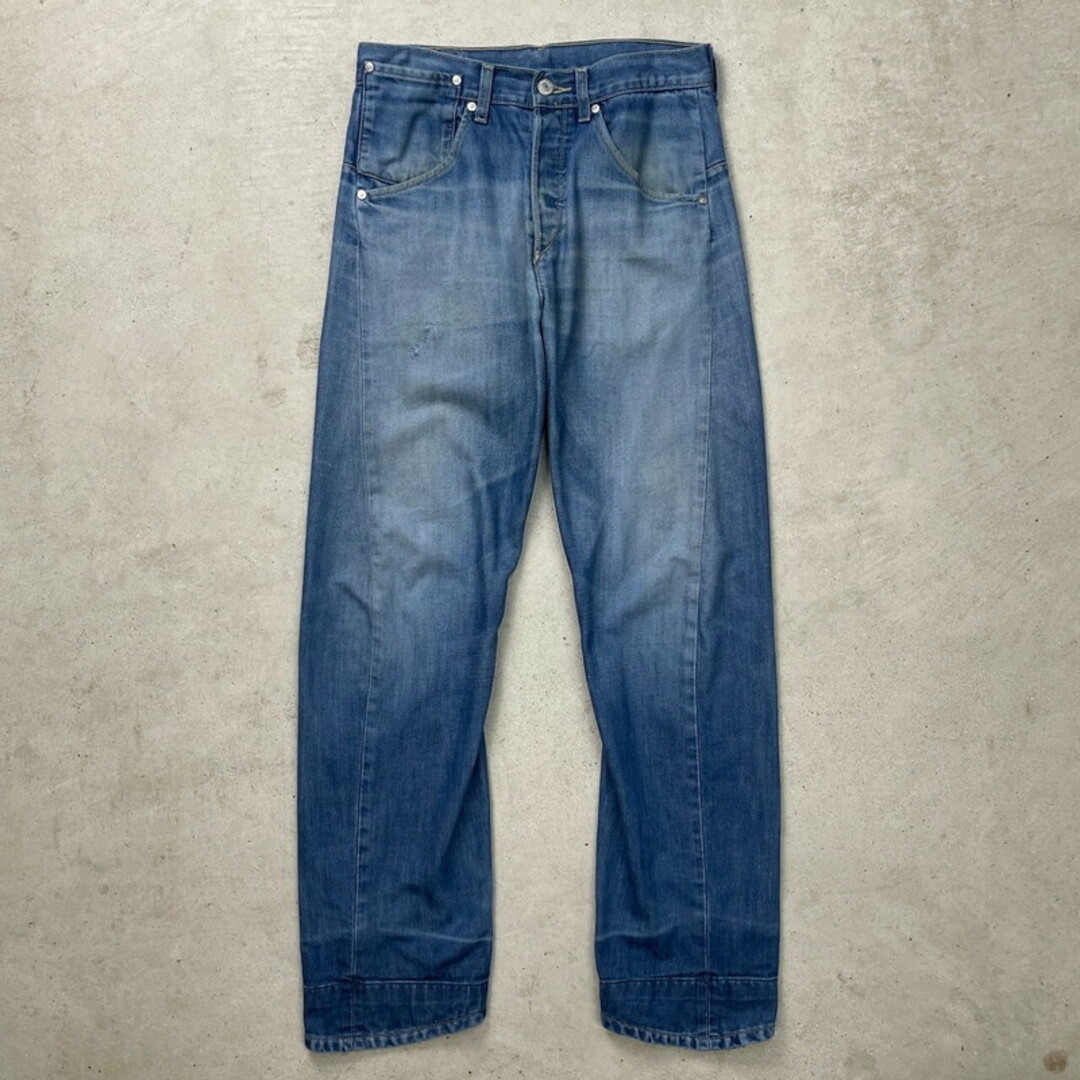 00s Julius ユリウス 変形 アークドデニム USED加工 立体裁断 JULIUS[ユリウス] / GORDINI / ARCED SKINNY PANTS -BLACK