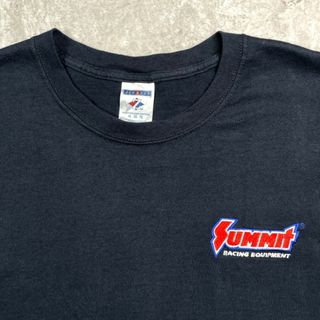 00年代 SUMMIT RACING EQUIPMENT 企業ロゴ刺繍 Tシャツ メンズXL(Tシャツ/カットソー(半袖/袖なし))