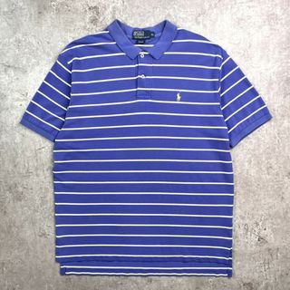 ラルフローレン(Ralph Lauren)の90年代 Polo by Ralph Lauren ポロバイラルフローレン ボーダーポロシャツ 鹿の子 メンズXL(ポロシャツ)