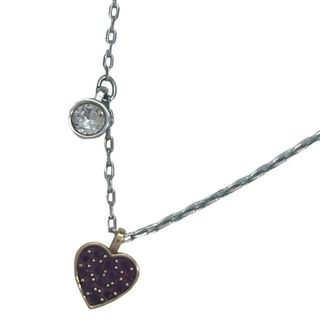 スワロフスキー(SWAROVSKI)のSWAROVSKI(スワロフスキー) ネックレス美品  シルバー×ピンクゴールド×レッド ハート(ネックレス)